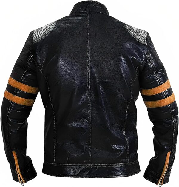 ONNYXE Leather Motorcycle Jacket Men - Black, Genuine Lambskin Leather Lightweight Café Racer Jacket Polyester Inner