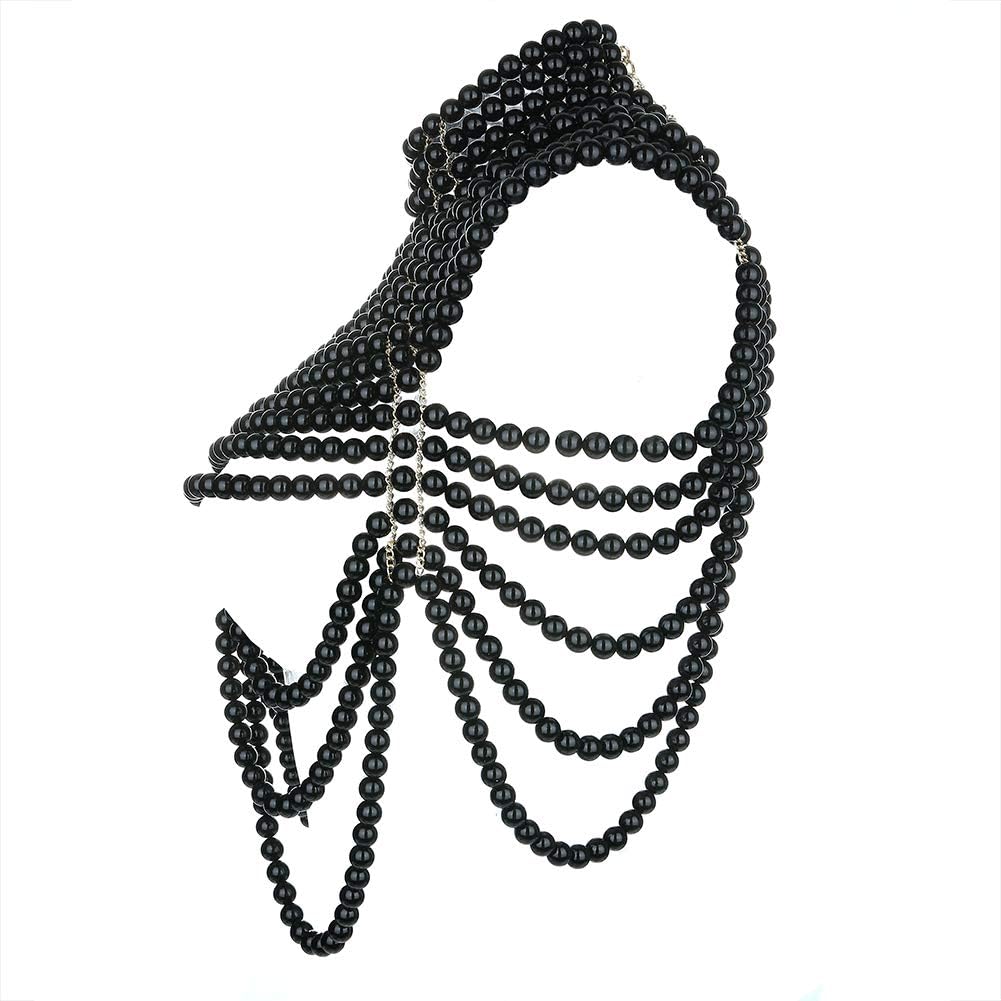 Pearl Body Chain Jewelry for Women - Fashion Handmade Pearl Body Chain Shoulder Necklace Bra