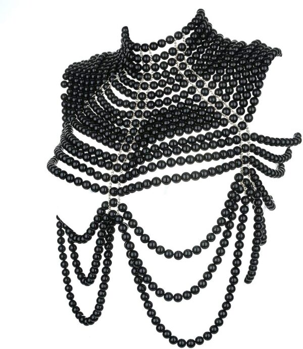 Pearl Body Chain Jewelry for Women - Fashion Handmade Pearl Body Chain Shoulder Necklace Bra