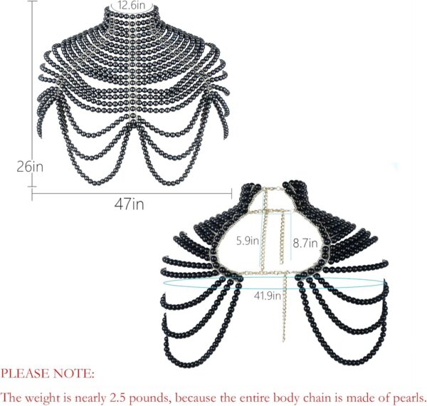 Pearl Body Chain Jewelry for Women - Fashion Handmade Pearl Body Chain Shoulder Necklace Bra