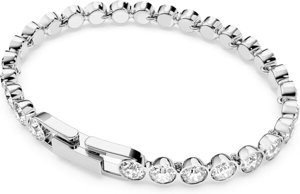 Swarovski Tennis Bracelet and Earring Jewelry Collection, Rhodium Finish, Clear Crystals