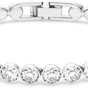 Swarovski Tennis Bracelet and Earring Jewelry Collection, Rhodium Finish, Clear Crystals