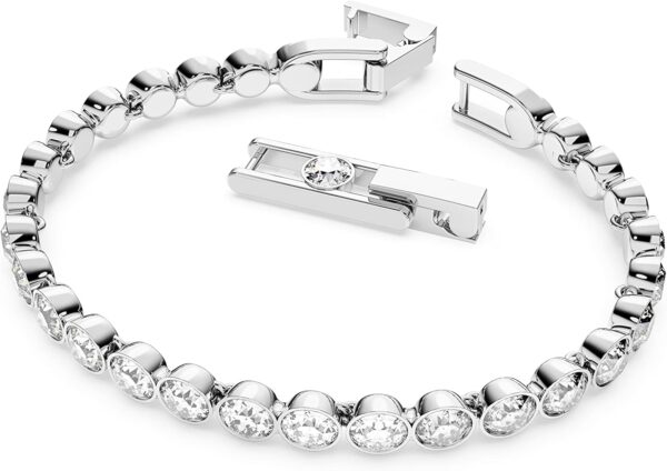 Swarovski Tennis Bracelet and Earring Jewelry Collection, Rhodium Finish, Clear Crystals