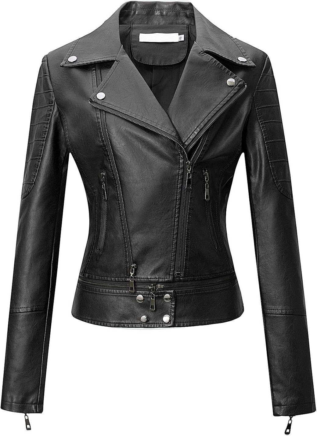 Tanming Women's Faux Leather Moto Biker Short Coat Jacket