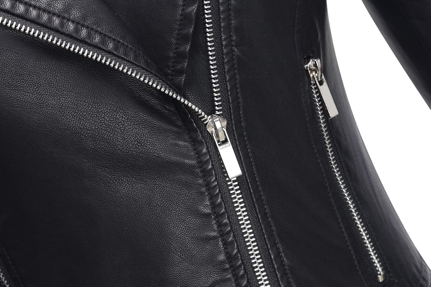 Tanming Women's Faux Leather Moto Biker Short Coat Jacket