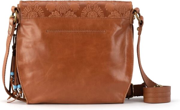 The Sak womens Silverlake Crossbody Bag in Leather Casual Purse with Adjustable Strap Zipper Pockets, Tobacco Floral Embossed Ii, One Size US