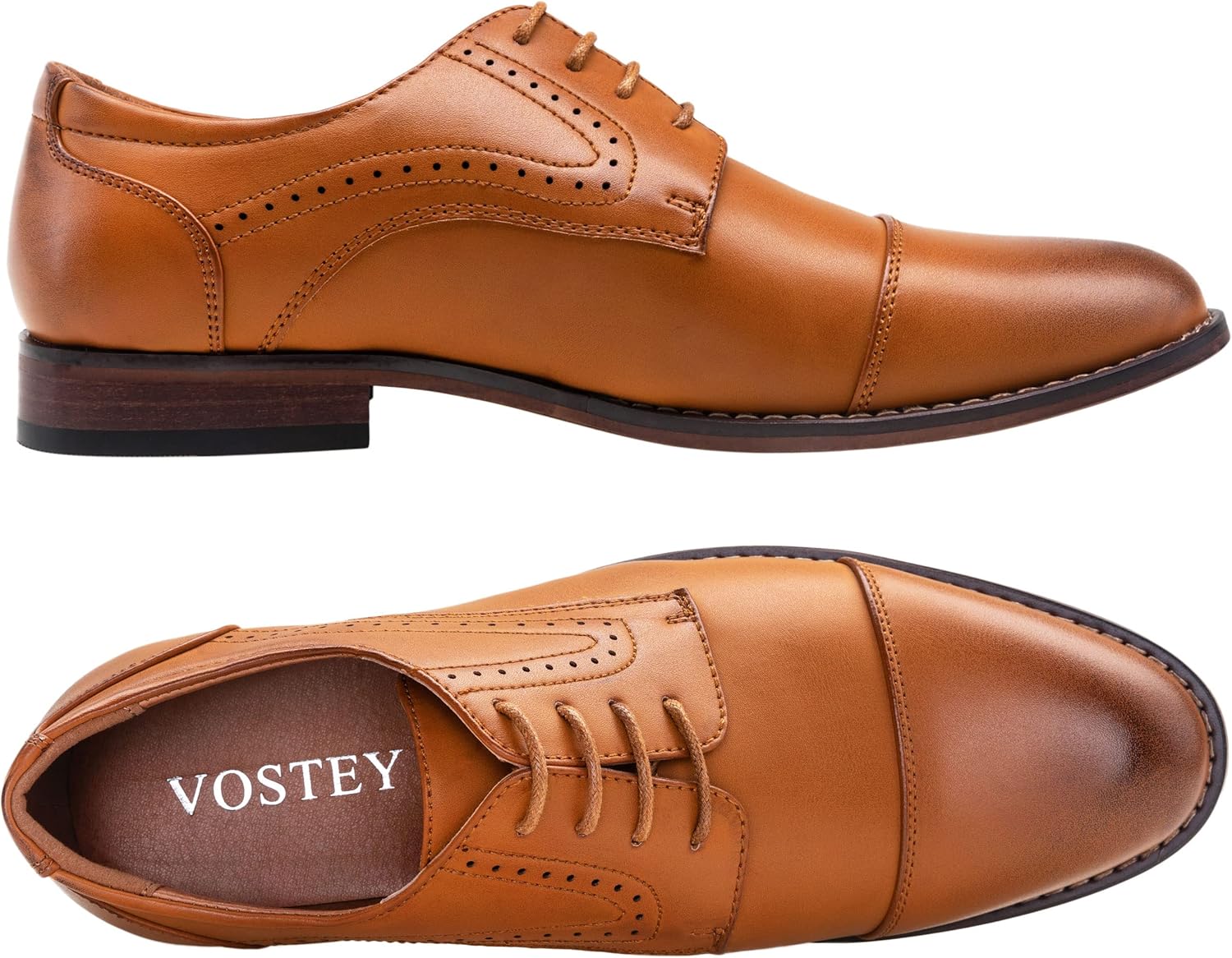 Vostey Men's Dress Shoes Classic Wingtip Brogue Men Oxfords