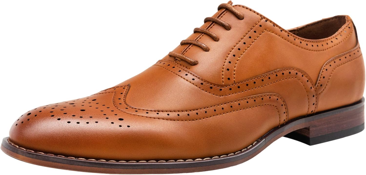 Vostey Men's Dress Shoes Classic Wingtip Brogue Men Oxfords