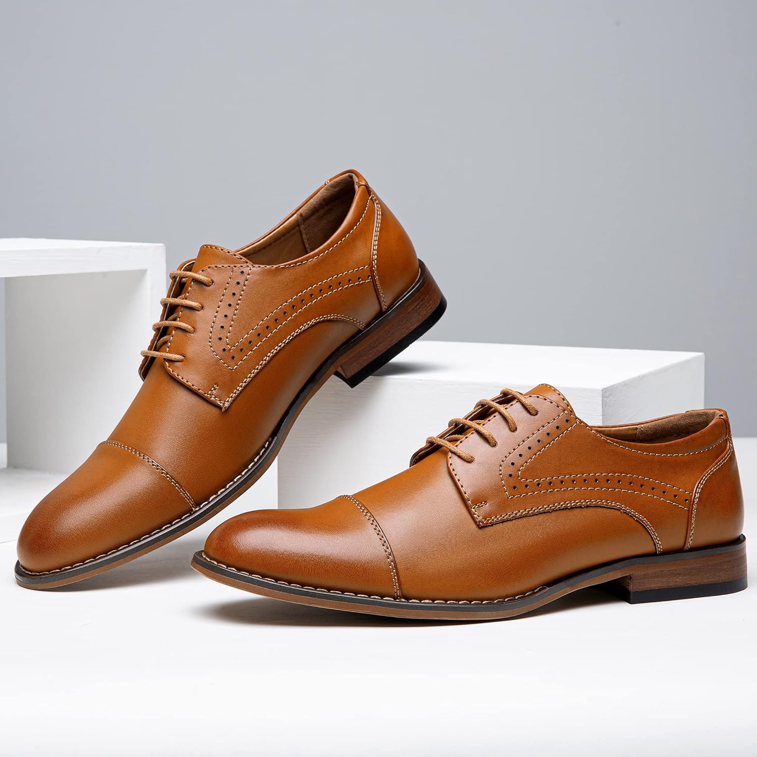 Vostey Men's Dress Shoes Classic Wingtip Brogue Men Oxfords