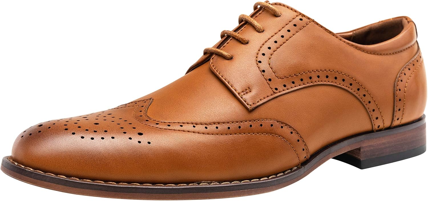Vostey Men's Dress Shoes Classic Wingtip Brogue Men Oxfords