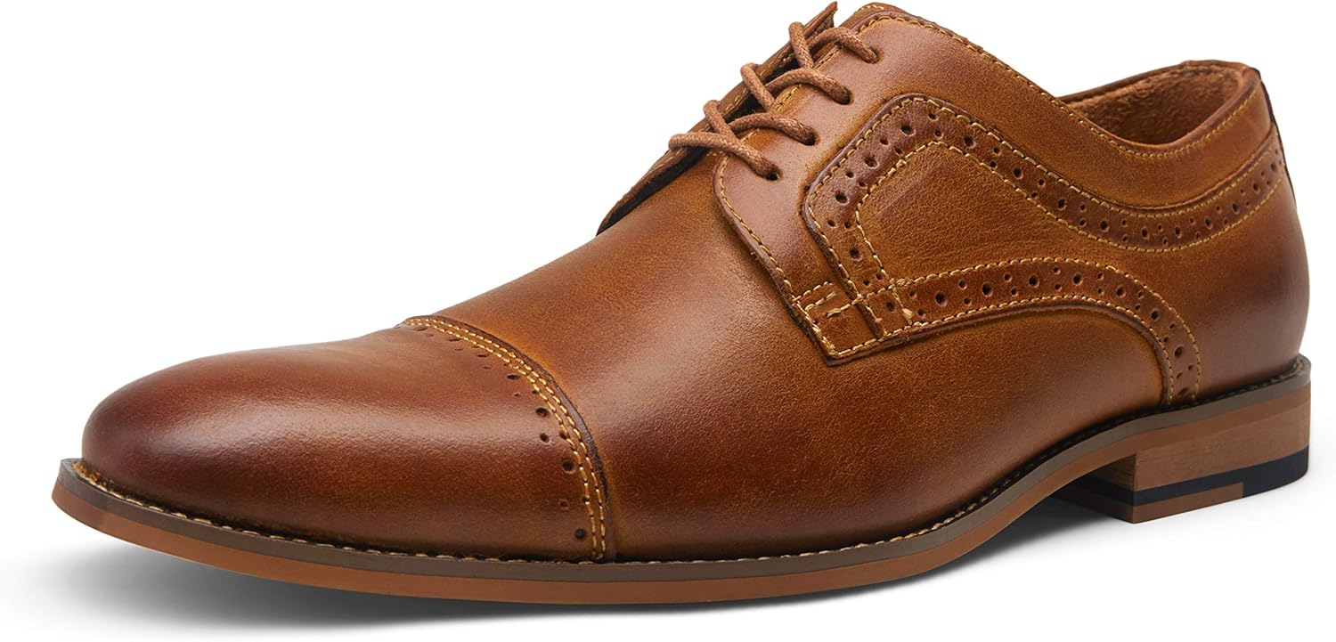 Vostey Men's Dress Shoes Leather Casual Dress Shoes for Men Leather Business Oxford Shoes for Men