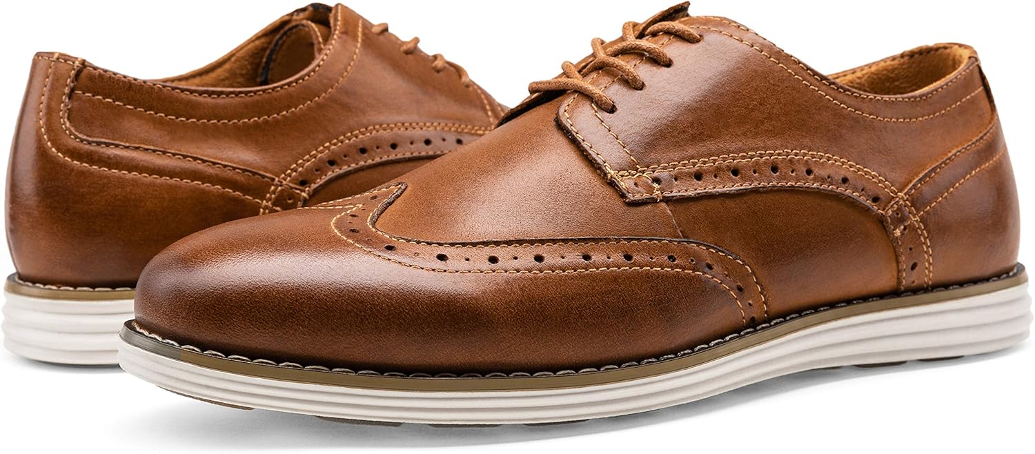 Vostey Men's Dress Shoes Leather Casual Dress Shoes for Men Leather Business Oxford Shoes for Men