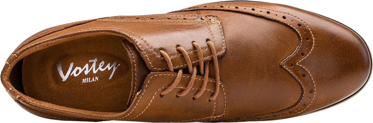 Vostey Men's Dress Shoes Leather Casual Dress Shoes for Men Leather Business Oxford Shoes for Men