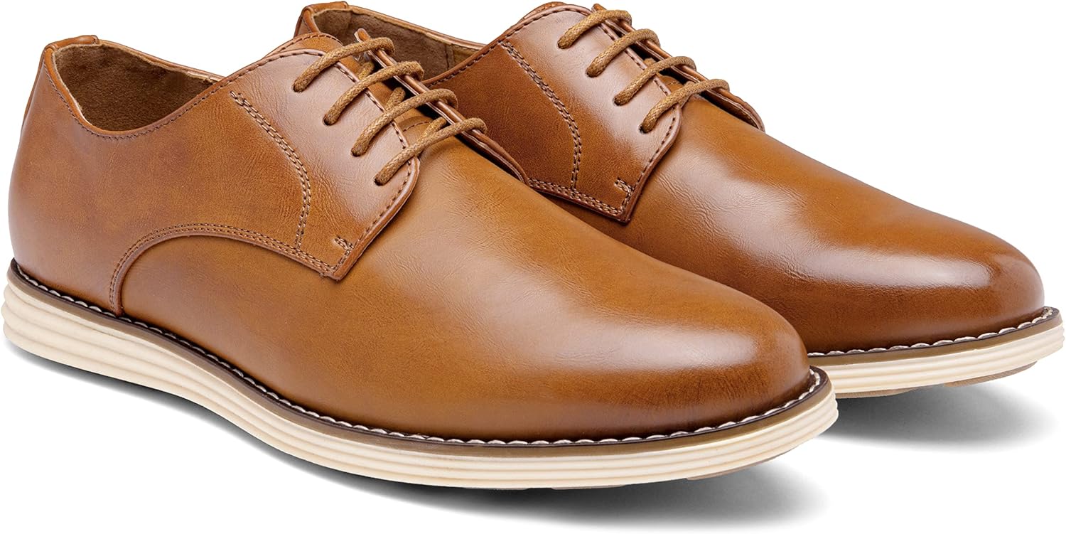 VOSTEY Men's Fashion Sneakers Breathable Casual Shoes Business Causal Flat