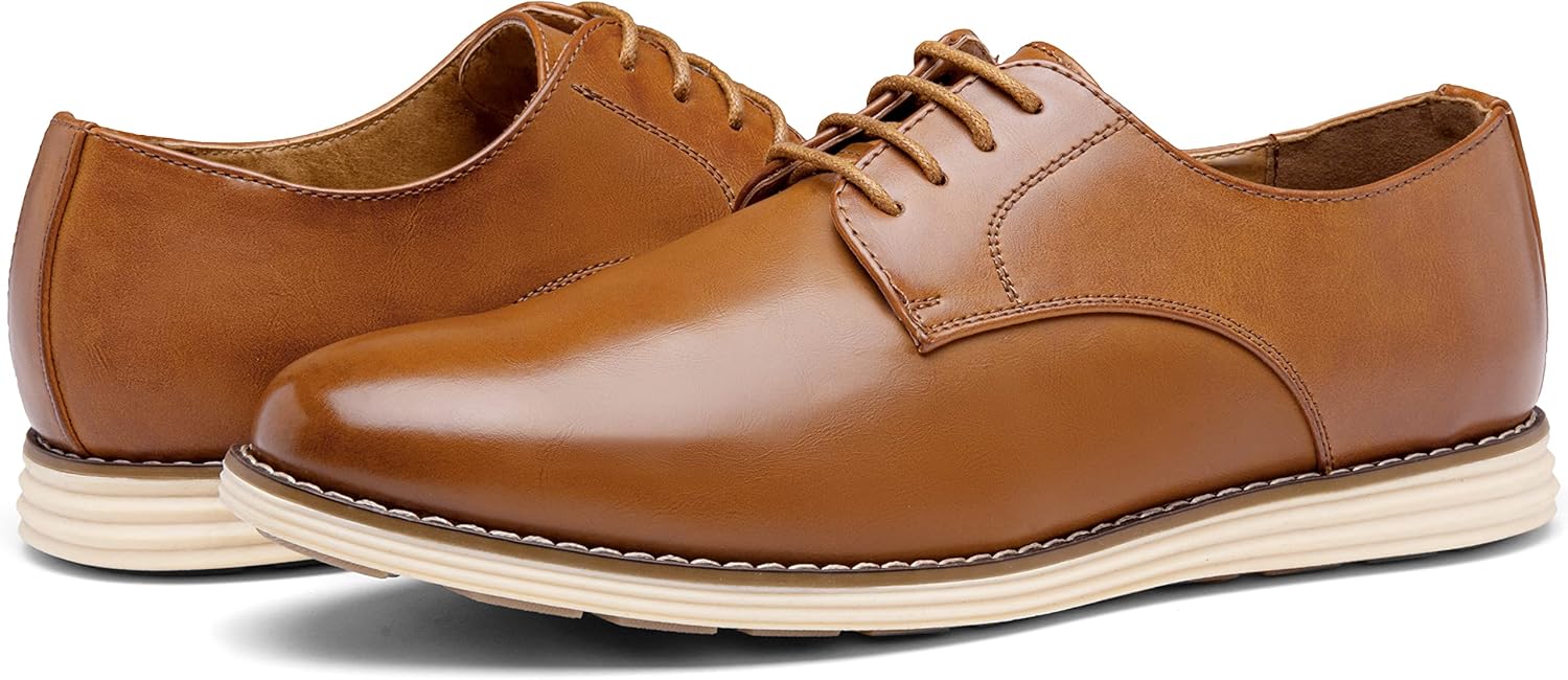 VOSTEY Men's Fashion Sneakers Breathable Casual Shoes Business Causal Flat