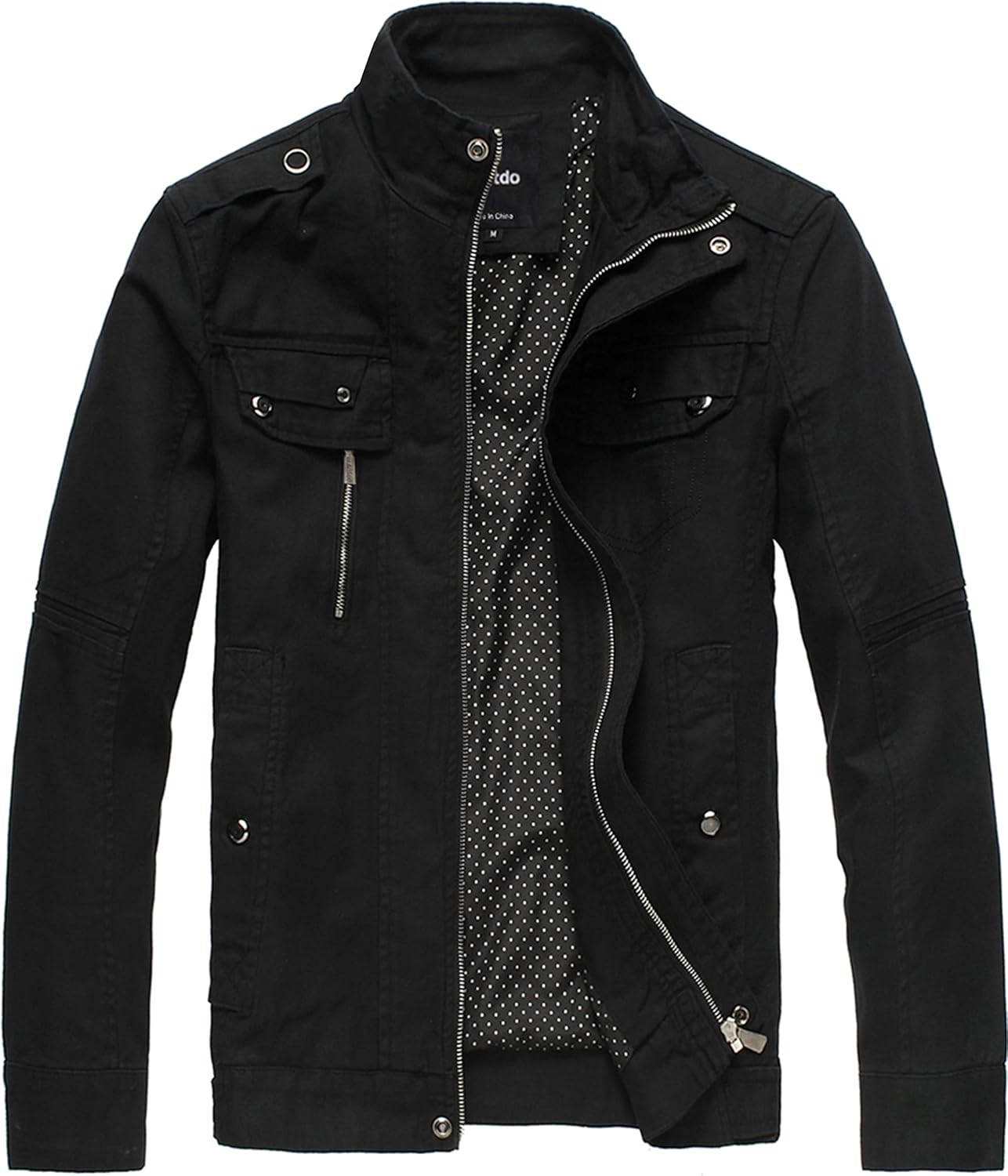 Wantdo Men's Cotton Lightweight Jacket Military Jacket Casual Field Coat Windbreaker